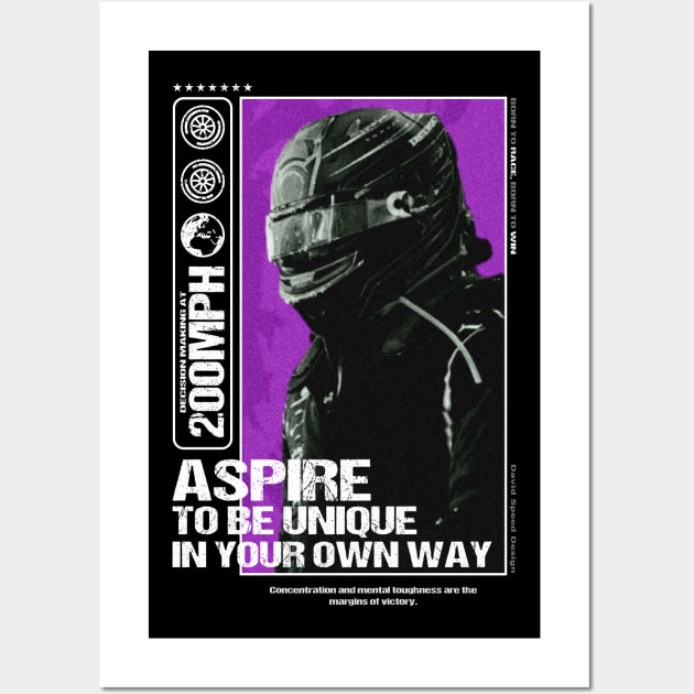 'Aspire' Motivational F1 Driver Design Wall Art by DavidSpeedDesign